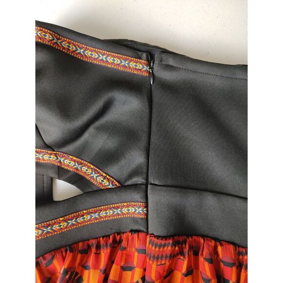 Strapless Maxi Dress Cutout Bohemian Print Summer Dress Size Medium - Picture 12 of 12